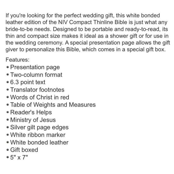 Vintage Brides Bible NIV white bonded leather keepsake boxed silver gilt NEW - Picture 8 of 8